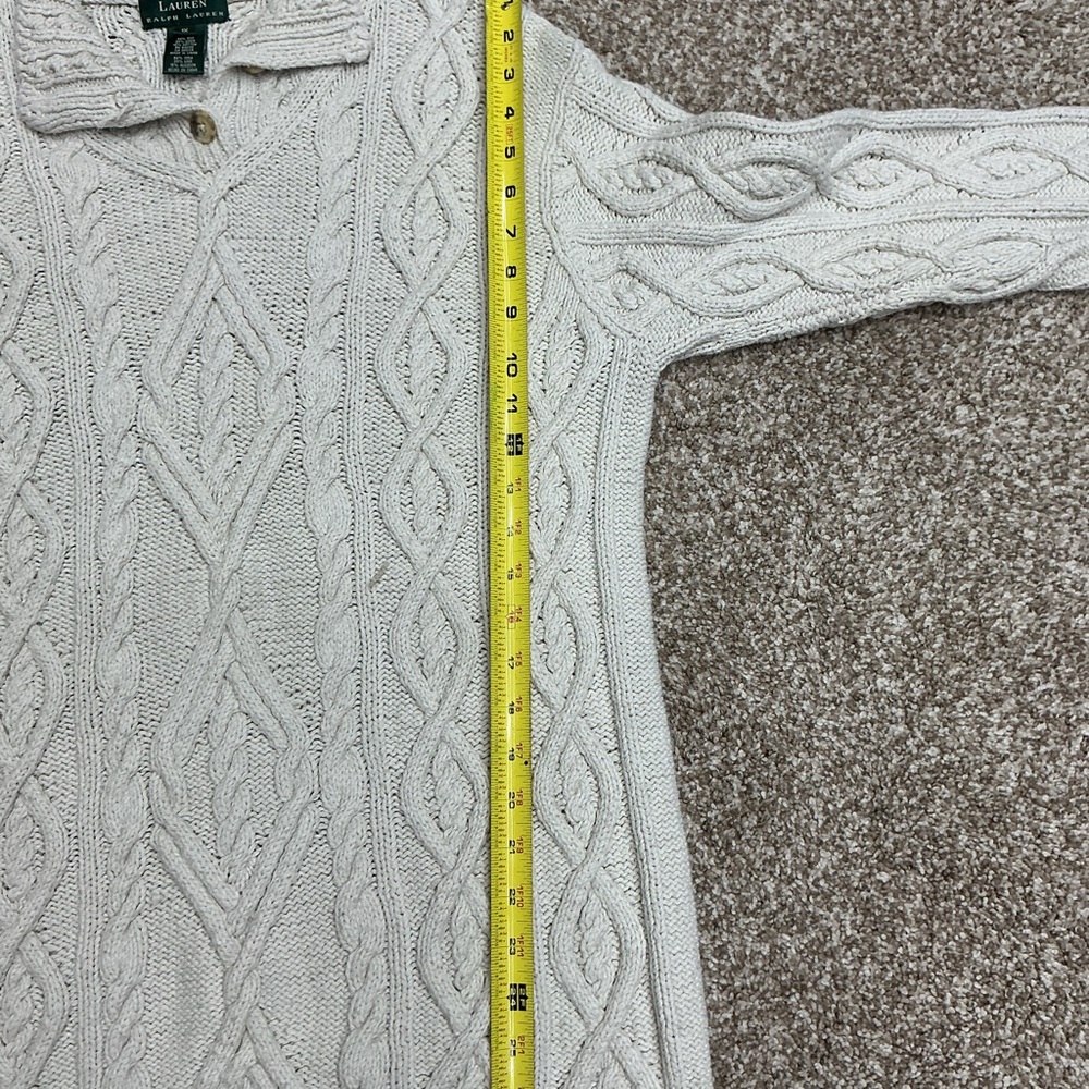 Lauren Ralph Lauren Ivory Cable Knit Turtleneck Sweater - Picture 5 of 7